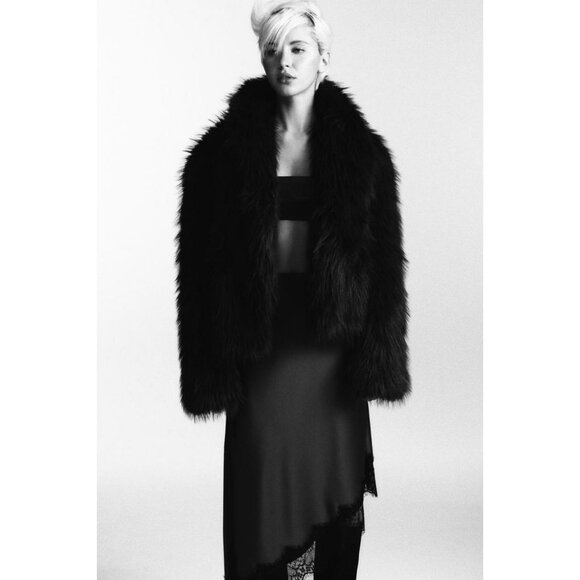 ZARA SHORT FAUX FUR COAT - Picture 1 of 5